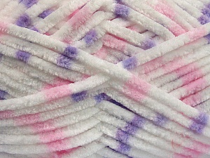 Fiber Content 100% Micro Fiber, White, Pink, Lilac, Brand ICE, Yarn Thickness 4 Medium Worsted, Afghan, Aran, fnt2-53128