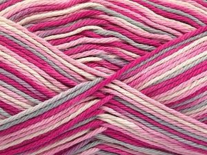 Fiber Content 100% Cotton, White, Pink Shades, Light Grey, Brand Ice Yarns, Yarn Thickness 3 Light DK, Light, Worsted, fnt2-54353
