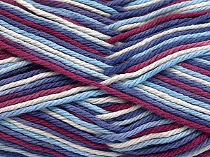 Fiber Content 100% Cotton, White, Maroon, Lilac, Brand Ice Yarns, Blue Shades, Yarn Thickness 3 Light DK, Light, Worsted, fnt2-54354