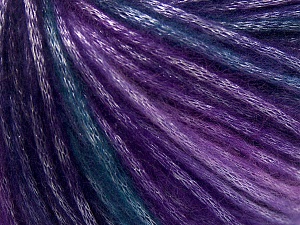 Fiber Content 56% Polyester, 44% Acrylic, Turquoise, Purple Shades, Brand Ice Yarns, Yarn Thickness 4 Medium Worsted, Afghan, Aran, fnt2-64623