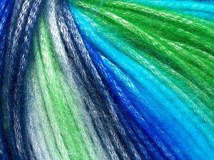 Fiber Content 56% Polyester, 44% Acrylic, White, Brand Ice Yarns, Green Shades, Blue Shades, Yarn Thickness 4 Medium Worsted, Afghan, Aran, fnt2-65935