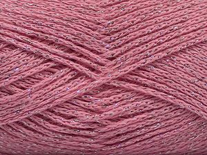 Fiber Content 88% Cotton, 12% Metallic Lurex, Light Pink, Brand Ice Yarns, fnt2-67833