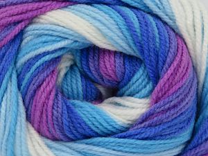 Fiber Content 100% Baby Acrylic, White, Purple, Orchid, Brand Ice Yarns, Blue Shades, fnt2-77859 
