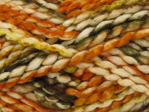 Composition 70% Laine, 30% Acrylique, Brand Ice Yarns, Green, Gold Shades, Brown, Beige, fnt2-77921 