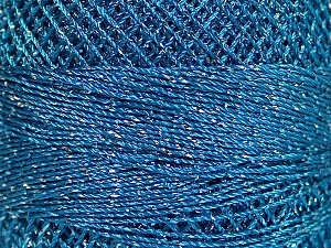 Composition 70% Polyester, 30% Métallique Lurex, Brand YarnArt, Silver, Blue, Yarn Thickness 0 Lace Fingering Crochet Thread, fnt2-17346