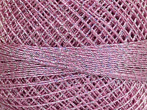 Composition 70% Polyester, 30% Métallique Lurex, Brand YarnArt, Silver, Pink, Yarn Thickness 0 Lace Fingering Crochet Thread, fnt2-17348