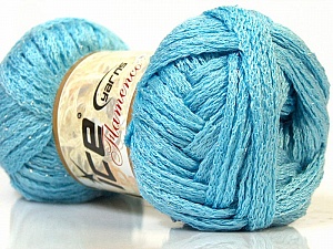 A beautiful new scarf yarn. One ball is enough to make a beautiful scarf. Knitting instructions are included! Composition 95% Acrylique, 5% Lurex, Light Blue, Brand Ice Yarns, Yarn Thickness 6 SuperBulky Bulky, Roving, fnt2-22012